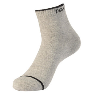 匹克（PEAK）男袜休闲纯色百搭运动袜 W253121 浅灰
