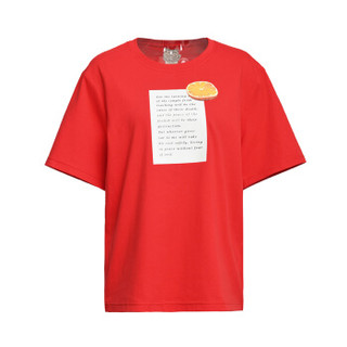 Chris by Christopher BU 卜柯文 设计师品牌 女装棉质T恤  字母印花图案 常规款 JDesigner 红色 S