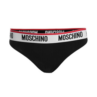 MOSCHINO UNDERWEAR 莫斯奇诺 女士黑色字母logo三角内裤 Z A4712 9014 0555 3码