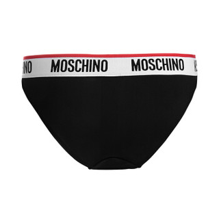 MOSCHINO UNDERWEAR 莫斯奇诺 女士黑色字母logo三角内裤 Z A4712 9014 0555 3码