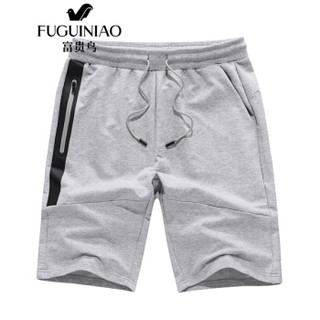 富贵鸟 FUGUINIAO 2019新品训练系列男子运动短裤 灰色 M