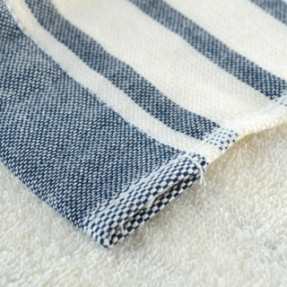 亚光 毛巾 纯棉色织纱布枕巾2条装 透气舒适色织良品 蓝色 50*80cm/150克/*2条