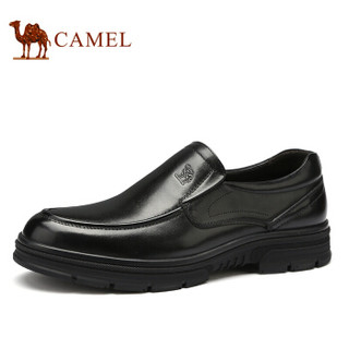 骆驼（CAMEL） 男鞋 柔软光滑舒适软底正装皮鞋 A932043500 黑色  40