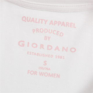 佐丹奴（Giordano） T恤 佐丹奴（Giordano）女装 T恤字母印花棉质圆领短袖T恤05399235 95皎雪色 中码