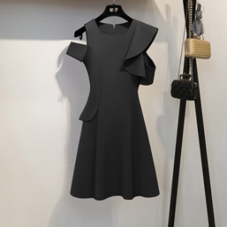 Markentsee 2019夏新品连衣裙女装韩版时尚名媛气质白色无袖礼服雪纺裙子显瘦 zx5B604-828DD 蓝色L XL