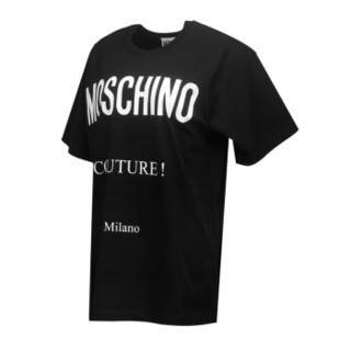 MOSCHINO 莫斯奇诺 LOGO 短袖T 恤衫 女款 黑色 M 码E A0709 0540 2555 M