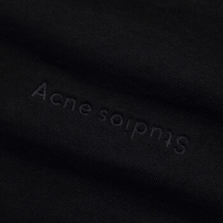ACNE STUDIOS Cylea Emboss系列女士黑色logo印花图案短款短袖T恤 AL0054 BLACK  XS码