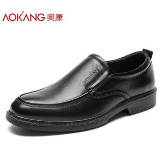 奥康（Aokang）男士套脚休闲鞋183210050黑色40码