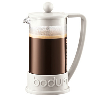 bodum 波顿法压壶 欧洲原装进口耐热玻璃咖啡壶煮咖啡杯过滤茶杯滤压小型过滤杯茶壶350ml白色 10948-913