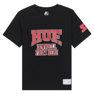 HUF 男士黑色短袖T恤 TS00834-BLACK-S