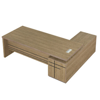 金海马（kinhom）新橡色 2.2米老板桌 办公桌椅 经理主管桌 总裁桌（定制款）7685-9522