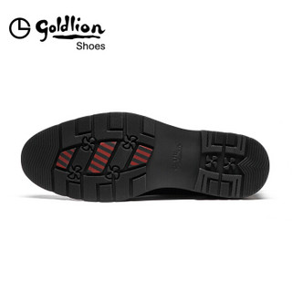 金利来（goldlion）男士时尚大气正装防滑耐磨皮鞋504730098AAA-黑色-37码