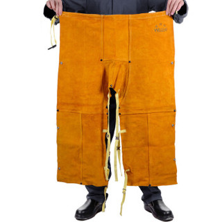 威特仕 / WELDAS 44-2438 金黄色牛皮电焊专用工作裤单前幅敞开式电焊裤97厘米长 1件