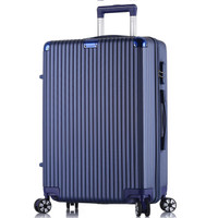 B.L.B.L 贝尔贝拉 耐磨抗摔拉杆箱铝包角26英寸行李箱男女万向轮轻盈大容量旅行箱 蓝色