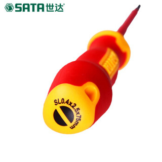 世达（SATA）61324 T系列双色柄一字绝缘螺丝批5.5x125MM