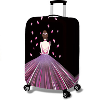 欣沁 弹力箱套 加厚耐磨行李箱保护套旅行拉杆箱外套防尘罩 紫梦佳人 M码(21-24英寸)