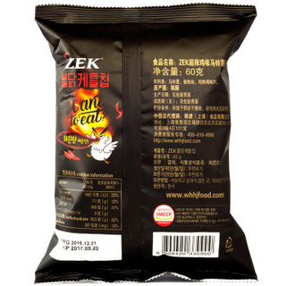 韩国进口 ZEK 香辣烧烤味 原切薯片 60g/袋