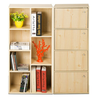 慧乐家 鲁比克七格柜书柜组合套装 书柜 储物柜 置物架 白枫木色 FNAL-11195-1
