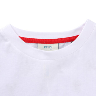 FENDI KIDS 芬迪 奢侈品童装 男童白色浅蓝色棉质短袖T恤 JMI256 A6IA F0AKH 12A/12岁/160cm