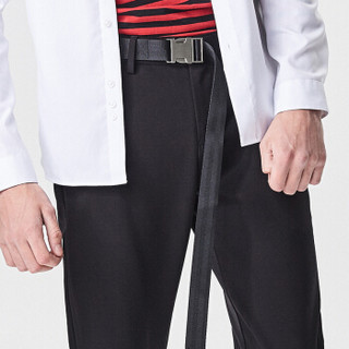 gxgjeans男装新款黑色男士时尚休闲修身小脚长裤 181602212 黑色 XL