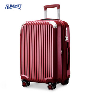 莎米特（SUMMIT)拉杆箱万向轮硬箱旅行箱22英寸PC材质男女行李箱子托运箱PC338T4防刮可扩容 酒红