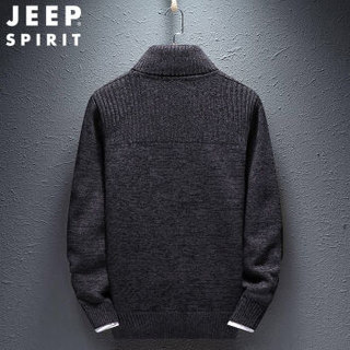 吉普 JEEP 毛衣男2019男装秋冬季新品男士针织衫男高领纯色毛衣打底衫潮百搭XH181210 蓝色 M