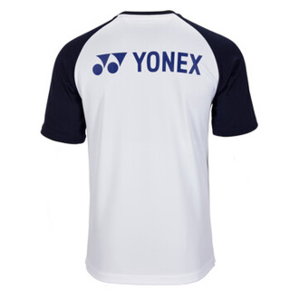 尤尼克斯YONEX羽毛球服2018新品YOBC8006CR白色世锦赛虎踞龙蟠纪念衫O/XL码