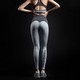 MSGD紧身运动裤 女子蜜桃臀拼色设计健身裤 瑜伽训练裤 升级款高腰款 S (适合90-110斤)