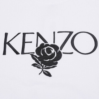 KENZO 高田贤三 女士白色LOGO图案棉质圆领长袖卫衣运动衫 F95 2SW779 952 01 L码