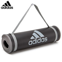 阿迪达斯（adidas）加长加厚瑜伽垫 NBR材质 男女初学者防滑减震健身垫 深灰色10mm ADMT-12235GR