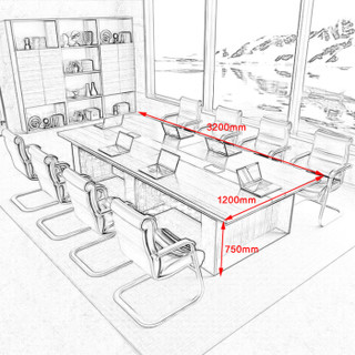 驰界（chijie）办公家具大型会议桌组合长桌简约现代办公桌长方形板式会议室