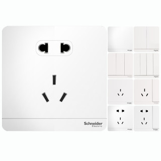 Schneider Electric 施耐德电气 AvatarOn绎尚系列 86型开关插座 绎尚白 45只装