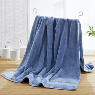 隽优（Covator）浴巾 素色加厚100%埃及长绒棉酒店纯棉浴巾 蓝色 78*150cm