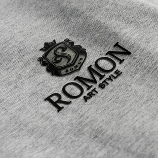 罗蒙 ROMON T恤男2019夏季新品男士纯色印花打底商务简约舒适短袖T恤衫LMT3039 灰色 3XL