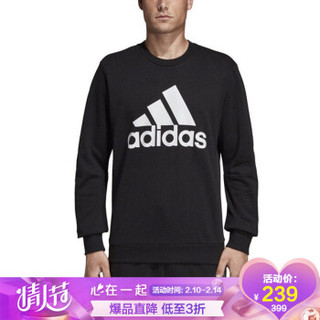 阿迪达斯 ADIDAS 男子 运动型格 MH BOS CREW FT 运动 卫衣/套头衫 DT9941  M码