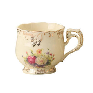 友来福欧式花海咖啡杯套装英式咖啡具欧美陶瓷红茶杯下午茶杯子六杯碟送架子（礼盒装）