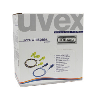 UVEX  2111213  whisper+ 带金属头耳塞  可重复使用  1盒（50付）