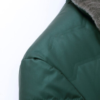 南极人男士商务休闲保暖外套加厚羊毛领防寒服爸爸装 MYJ61165 深绿 175/L