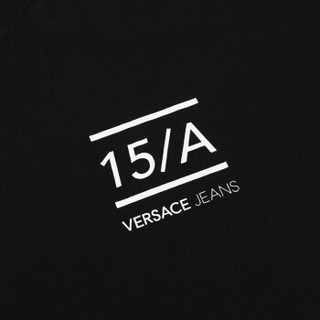 VERSACE JEANS 范思哲 奢侈品 男士黑色棉质圆领字母短袖T恤 B3GTB76F 36610 899 L码