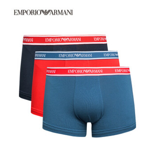 EMPORIO ARMANI UNDERWEAR阿玛尼奢侈品19春夏新款男士三件装透气平角内裤 111357-9P717 BLUNAYRED-25733 S