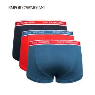 EMPORIO ARMANI UNDERWEAR阿玛尼奢侈品19春夏新款男士三件装透气平角内裤 111357-9P717 BLUNAYRED-25733 S