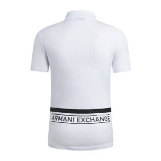 ARMANI EXCHANGE阿玛尼奢侈品男士印花拉链领POLO衫 3GZFAC-ZJH4Z WHITE-1100 M
