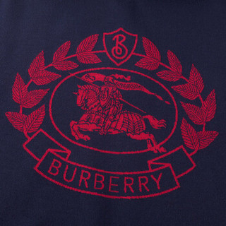 BURBERRY 巴宝莉 男士海军蓝混纺徽章提花连帽衫 80083691 M