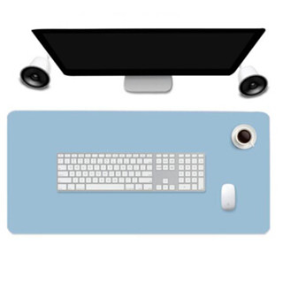 玲魅 鼠标垫超大号办公室桌垫笔记本电脑垫键盘垫 写字台桌垫家用大码垫子防水垫 120*60CM天蓝+粉色