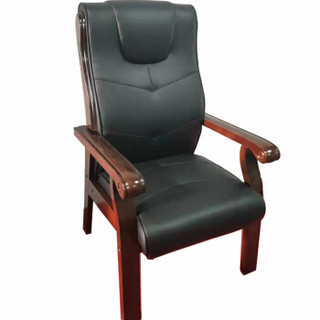 富庆源 办公家具 办公椅 会议椅 实木会议椅 木架 B-0181会议椅B款 牛皮