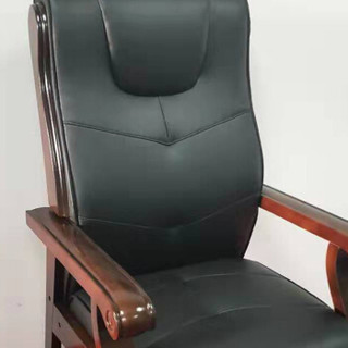 富庆源 办公家具 办公椅 会议椅 实木会议椅 木架 B-0181会议椅B款 牛皮