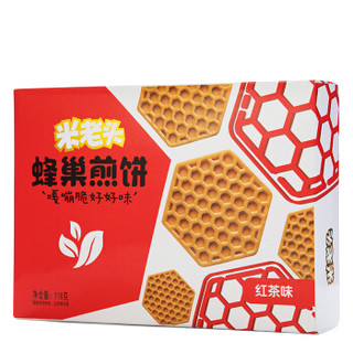 米老头 休闲零食 饼干 蜂巢煎饼红茶味118g/盒
