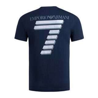 EA7  EMPORIO ARMANI 阿玛尼奢侈品男士背部字母印花针织T恤衫 3GPT73-PJP6Z NAVY-1554 S