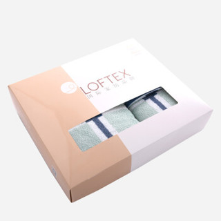 亚光（LOFTEX）出口欧洲品毛巾 纯棉色织柔软吸水英格兰风情方巾面巾浴巾3件套礼盒（配手提袋）蓝色