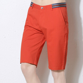 鳄鱼恤（CROCODILE）短裤 男士2019夏季新款时尚商务休闲修身短裤 D309-1788 桔红色 36码